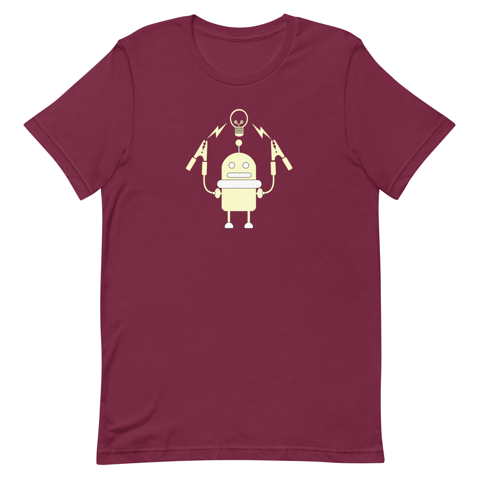 【2plan】Light Robot Printing Short Sleeve T-shirt 2plan】Light Robot Printing Short Sleeve T-shirt Light Robot